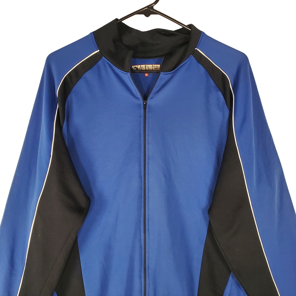 Bellwether Technical Cycling Jacket Mens XL Blue Black Full Zip Fleece Lined